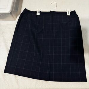 Karen Scott Navy Checkered Pencil Skirt